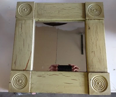 Reclaimed house trim Wood Framed mirror  Primitive Rustic Decor Handmade vintage - Image 1 of 4