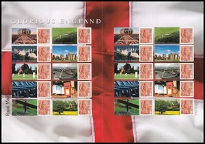 Hoja Smilers 2007 GB Glorious England LS38 UM MNH - Imagen 1 de 1