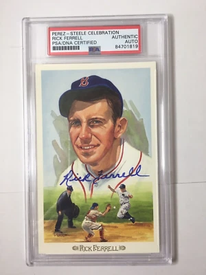 Rick Ferrell PSA / DNA  HOF AUTO Perez Steele Celebration Postcard 9637 / 10000 - Image 1 of 4