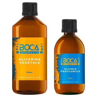 BOCA Base VG+PG 1L - Glicerina Vegetale 700ml + Glicole Propilenico 300ml- 70|30