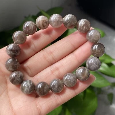 Pulsera de cuentas de cristal de luz fuerte piedra solar negra natural 11,8 mm 1110 Foto 1 de 4