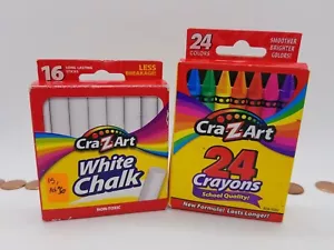 Cra-Z-Art White CHALK 15/Pack & 24 CRAYONS LOT NEW - Picture 1 of 9