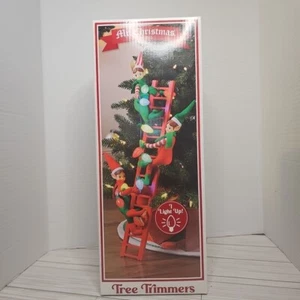 Mr. Christmas Escalador Elfos Árbol Recortador Escalera Luces Nuevo En Caja - Imagen 1 de 9
