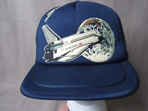 NASA Hat Kennedy Space Center Foam Mesh Rope Trucker Snapback Cap Vintage 80s - Picture 1 of 6