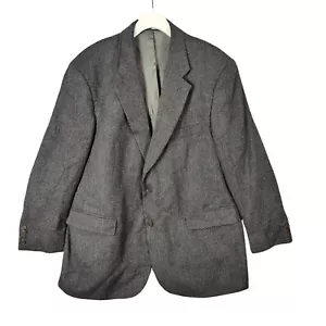 Brooks Brothers 346 Herringbone Blazer Lambswool Sport Coat Gray Mens Size 46R - Picture 1 of 14