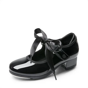 Girls Dance Shoes Easy Strap Tap Shoes Mary Jane Shoes Low Chunk Heels Flats - Picture 1 of 9