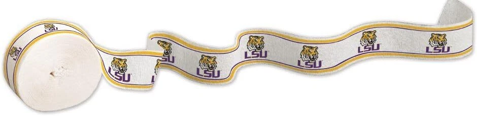 LSU Tigers Louisiana State NCAA College Sports Party Decoration Crepe Streamer - Image 1 of 1