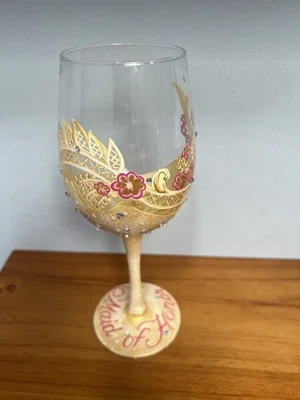 Винные бокалы LOLITA Love My Wine с кремовой и розовой цветочной росписью MAID OF HONOR - Изображение 1 из 4