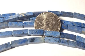 13x4mm Dumortierite Square Cylinder Gemstone Beads 16-Inch Strand - Picture 1 of 1