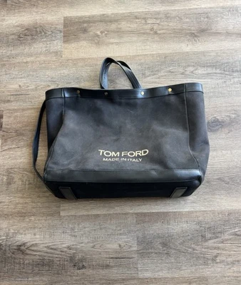  Bolso de Mano Tom Ford T Screw Negro Logo Borde Cuero Foto 1 de 4