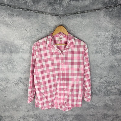 Women’s Barbour Plaid Shirt Long Sleeve White and Pink Cotton Size 6 - Image 1 of 4