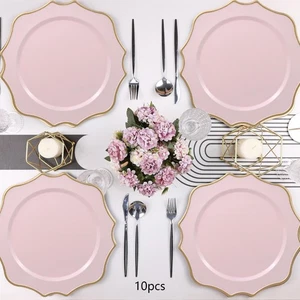 10 Pieces Charger Plates Reusable Dinner Plates for Kitchen Farmhouse Events - Picture 1 of 19
