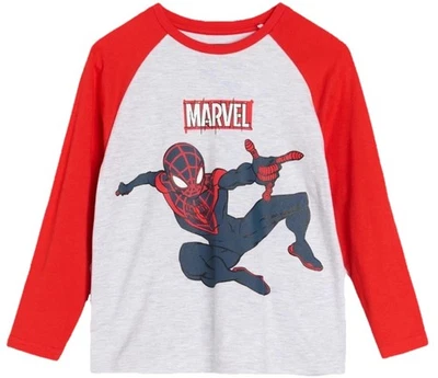 SPIDERMAN 140 SHIRT MARVEL LANGARM LANGARMSHIRT ROT GRAU HERO SUPERHELD - Bild 1 von 4