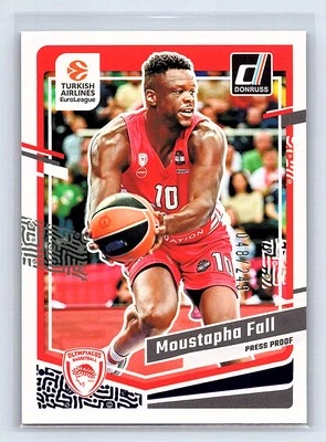 Moustapha Fall 2023-24 Donruss Turkish EuroLeague #123 Press Proof #/249 - Image 1 of 2