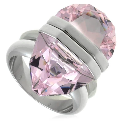 Swarovski Rhodium Plated Pear Cut Lucent Ring, Size 50 (US 4.75) - Image 1 of 4