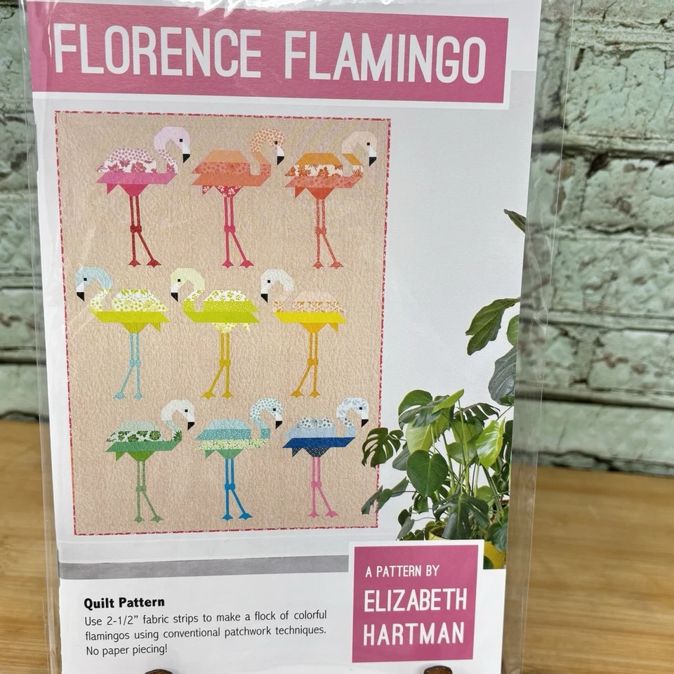 FLORENCE FLAMINGO Quilt Pattern by Elizabeth Hartman 2 Sizes Chart Fabric Strips - Image 1 of 4