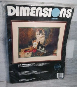 Dimensions Crewel Her Majesty's Kittens #1391 Embroidery Kit 1991 Sealed  - Picture 1 of 7