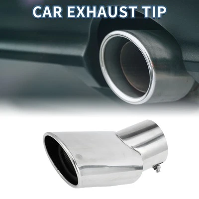 1Pc Curved Slant Exhaust Tip  2.8" for Land Rover Range Rover 02-10 Silver Tone Foto 1 de 4