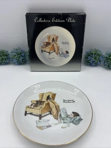 Vintage 6,5" Teller NORMAN ROCKWELL The Student Collectors Edition Junge Hund - Bild 1 von 8