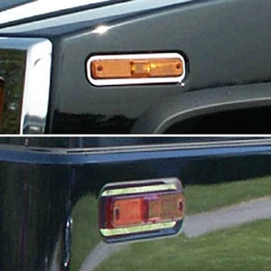 Stainless Marker Light Accent Trim fit for 2003-2007 Hummer H2 - LUXFX2039 - Picture 1 of 4