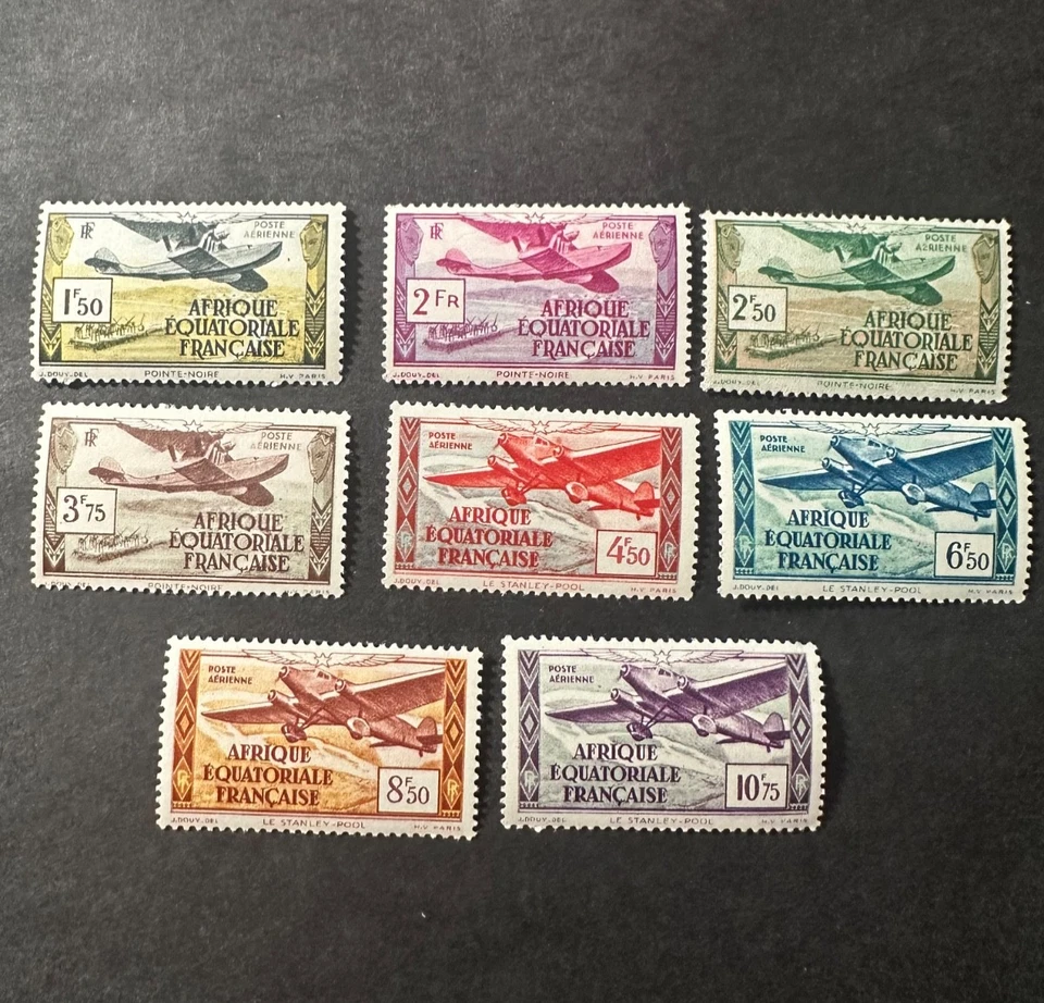 French Equatorial Africa 1937 Sc# C1-C8 Airmail Stamps MNH FREE SHIPPING - Image 1 of 1