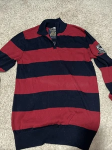 Vintage Vaqueros Náuticos 1/4 Suéter Hombre Talla XXL - Imagen 1 de 4