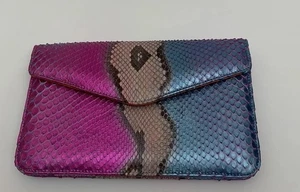 Camille Zarsky Clutch Tasche Umschlag Mehrfarbig Metallic Silber ( Python) - Bild 1 von 9