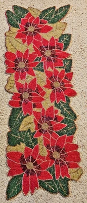 Nuevo corredor de mesa de pascua con cuentas de vidrio navideño 3 pies por 1 pie  Foto 1 de 4