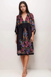 Johnny Was schwarzes Fatima Easy Coverup Kleid CSW2025-J - Bild 1 von 9