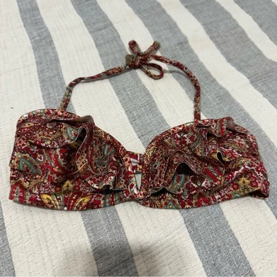 Top de bikini de cachemira con volantes con volantes talla 0 de Zimmermann Foto 1 de 4
