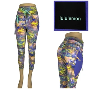 Lululemon Womens 14 Cargo SHR Hiking Tight 25” Multicolor Active Gym EUC - Picture 1 of 9