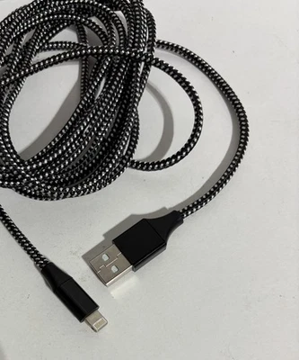 USB-A 8 Pin USB Phone Charger Charging 10 ft Cable Cord iPhone iPad - Image 1 of 3