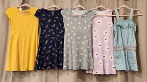 LOT OF 5 Girls Spring & Summer Dresses & Romper Size 10/12 School, Church, Beach - Picture 1 of 11