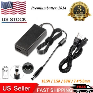 Laptop Charger AC Adapter For HP Pavilion DV5 DV7 DV4 18.5V 3.5A 7.4*5.0mm +Cord - Picture 1 of 12