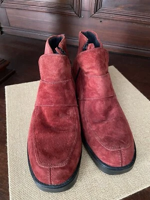 Hush Puppies Women’s Ankle Biker Style Suede Leather Boots Red Shoes Size 7 - Image 1 of 4