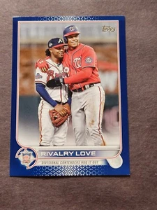 2022 Topps Update OZZIE ALBIES JUAN SOTO Royal Blue Rivalry Love - Picture 1 of 2