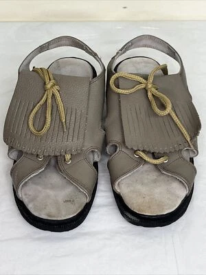 Sandalias de golf Sandbaggers Kiltie para mujer talla 5-5 1/2 cuero con flecos Foto 1 de 4