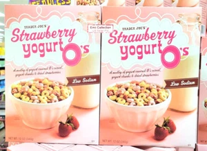 Trader Joe's Strawberry Yogurt O’s Cereal Low Sodium 12oz 340g (2 Boxes) - Picture 1 of 2