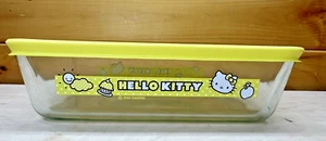 Pyrex Hello Kitty 8x6x2 Rectangular Storage Dish Container Bowl Yellow Lid 7211 - Picture 1 of 5