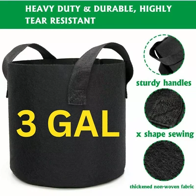 5 bolsas de cultivo tela para plantas maceta vivero bolsa de suelo con asas no tejidas 3 galones Foto 1 de 4