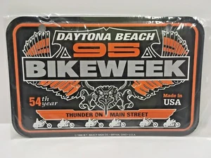1995 DAYTONA BEACH "BIKE WEEK" Motorcycle License Plate -Thunder On Main Street - Picture 1 of 2