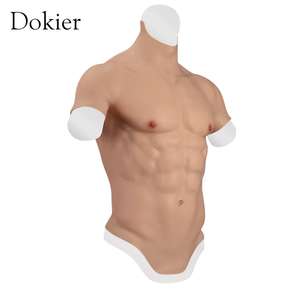 Dokier Realistic Silicone Fake Male Chest Abdominal Muscle Simulation Vest Suit  - Image 1 of 4