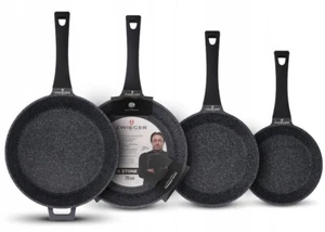 ZWIEGER BLACK STONE PFANNENSET 20, 24, 28, 28 CM 4-TEILIG PFANNEN FRITTIERPFANNE - Bild 1 von 15