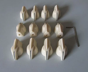 Pack of 12 Ivory Vintage set screw Guitar AMP Chicken Head / Effect pointer Knob - Picture 1 of 4