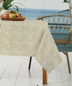 Mantel de tela Tommy Bahama marfil/arena ZIGZAG 52x70 interior/exterior fácil cuidado - Imagen 1 de 9