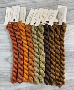 10 SKEINS SILK & IVORY BROWN PAPER PACKAGES MERINO WOOL THREAD NEEDLEPOINT LOT - Picture 1 of 1