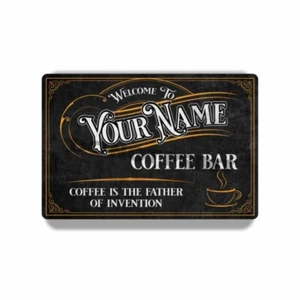 Personalized Black and Orange Coffee Bar Sign Café CUSTOM METAL SIGN or DECAL - Picture 1 of 18