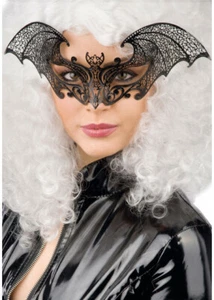 Metal Bat Masquerade Mask Fancy Dress Costume Filigree Accessory Halloween - Picture 1 of 2