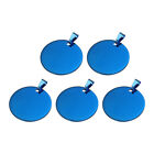 Metallische runde Stanzetiketten, blaue leere Hundemarken 1,38 Zoll 5 Stück