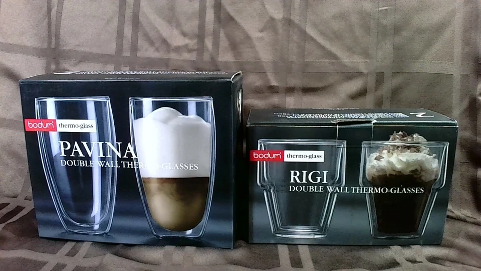 BODUM Beer Glasses Pavina Double Wall Cooler Glass Set of 2